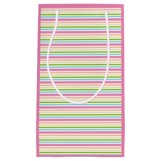 Roze blauwe groene gele Paarse strepen Sjabloon Klein Cadeauzakje (Voorkant)