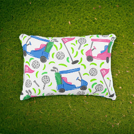 Roze Blauwe Groene Golf Preppy Accent Kussen