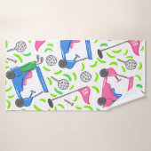Roze Blauwe Groene Golf Preppy Badhanddoek (Badhanddoek)
