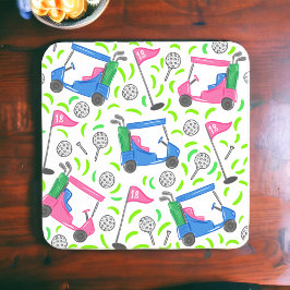 Roze Blauwe Groene Golf Preppy Bier Onderzetter