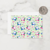 Roze Blauwe Groene Golf Preppy Notitiekaartje (Voorkant / Achterkant in situ)