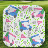 Roze Blauwe Groene Golf Preppy Papieren Bordje
