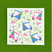 Roze Blauwe Groene Golf Preppy Servet