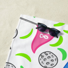 Roze Blauwe Groene Golf Preppy Strandlaken