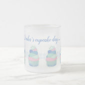 Roze blauwe, groene kikkerrode cannon matglas koffiemok (Center)