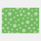 Roze blauwe groene kleurige sneeuwvlokken kerst inpakpapier vel (Voorkant 3)