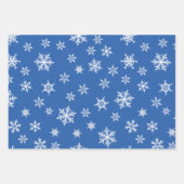 Roze blauwe groene kleurige sneeuwvlokken kerst inpakpapier vel (Voorkant 2)