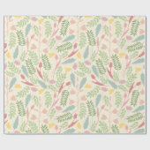 Roze blauwe groene lentekens paaspatroon cadeaupapier (Vlak)