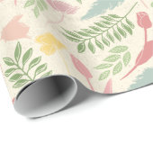 Roze blauwe groene lentekens paaspatroon cadeaupapier (Rol Hoek)