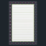Roze blauwe groene Menorah en ster van David Patte Briefpapier<br><div class="desc">Whimsical-kantoorbenodigdheden met Hanukkah hebben het patroon van de menorahs en Star van David in blauw,  groen en roze.</div>