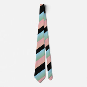 Roze Blauwe Groene Multi Diagonale Strepen Ombre Stropdas