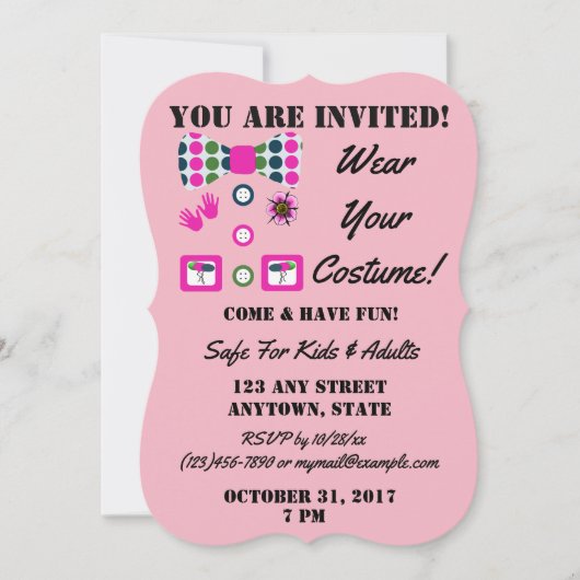 Roze blauwe groene poka Dots Clown Halloween Costu Kaart (Voorkant)