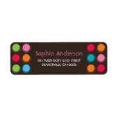 Roze blauwe, groene Stippen Adresetiketten Etiket (Voorkant)