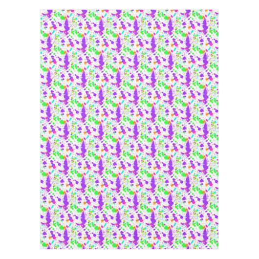 Roze blauwe groene turquoise Verf Splatter Tafelkleed (Voorkant)