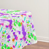 Roze blauwe groene turquoise Verf Splatter Tafelkleed (Voorbeeld)
