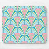 Roze blauwe groene ventilatorpatroon muismat (Voorkant)