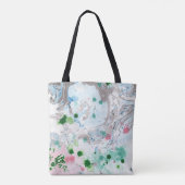 Roze blauwe groene witte moderne Abstracte Sjabloo Tote Bag (Achterkant)