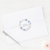 Roze Blauwe Halloween Spinnenwebben Ronde Sticker (Envelop)