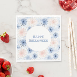 Roze Blauwe Halloween Spinnenwebben Servet