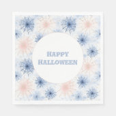 Roze Blauwe Halloween Spinnenwebben Servet (Voorkant)
