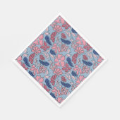 Roze Blauwe Hand Getrokken Bloemblok Print Servet (Hoek)
