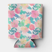 Roze, blauwe handschilderingen, ontwerp voor een m blikjeskoeler (Voorkant)