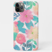 Roze, blauwe handschilderingen, ontwerp voor een m Case-Mate iPhone case (Achterkant)