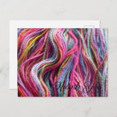 Roze blauwe handspun Wool Yarn Knitting Hartelijk  Briefkaart (Voorkant / Achterkant)