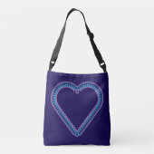 roze blauwe hart op tote tas (Achterkant)