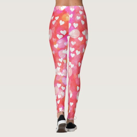 Roze blauwe harten leggings (Achterkant)