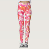 Roze blauwe harten leggings (Voorkant)