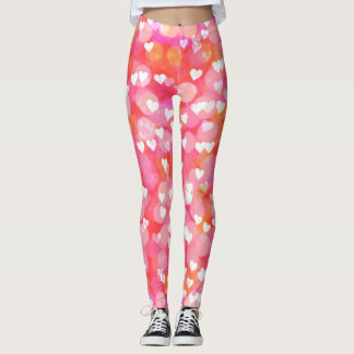 Roze blauwe harten leggings