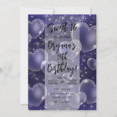 Roze blauwe harten met een juffrouw meisje van 90  kaart (Voorkant)