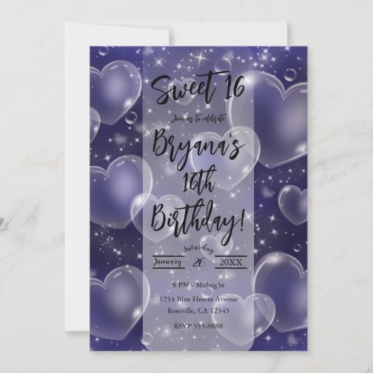 Roze blauwe harten met een juffrouw meisje van 90  kaart (Voorkant)