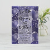 Roze blauwe harten met een juffrouw meisje van 90  kaart (Staand voorkant)