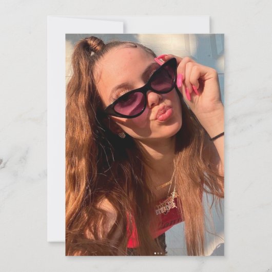 Roze blauwe harten met een juffrouw meisje van 90  kaart (Achterkant)