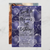 Roze blauwe harten met een juffrouw meisje van 90  kaart (Voorkant / Achterkant)