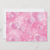 Roze blauwe harten met een juffrouw meisje van 90 kaart (Achterkant)