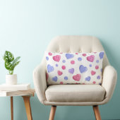 Roze, blauwe harten op een witte achtergrond. kussen (Stoel)