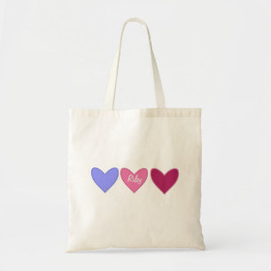  Roze & Blauwe Harten Valentijn's Day Tote Bag