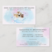 Roze blauwe honden katten spa Pet Groomer Visitekaartje (Voorkant / Achterkant)