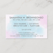 Roze blauwe honden katten spa Pet Groomer Visitekaartje (Achterkant)