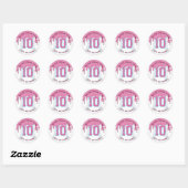 Roze & Blauwe Honkbal Drip Ronde Sticker (Vel)