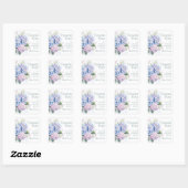 Roze Blauwe Hortensia 65e Verjaardagsfeest Bedankt Vierkante Sticker (Vel)
