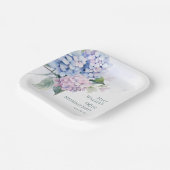 Roze blauwe hortensia's 90ste verjaardag papieren bordje (Gebogen)