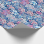 Roze Blauwe Hortensia's Bloemen in Bloei Cadeaupapier (Hoek)