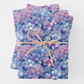 Roze Blauwe Hortensia's Bloemen in Bloei Inpakpapier Vel (In situ)