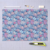 Roze Blauwe Hortensia's Bloemen in Bloei Tissuepapier (Craft)