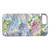 Roze blauwe hydrangea in Bloom Floral Pattern Case-Mate iPhone Hoesje (Achterkant (Horizontaal))