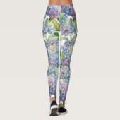 Roze blauwe hydrangea in Bloom Floral Pattern Leggings (Achterkant)